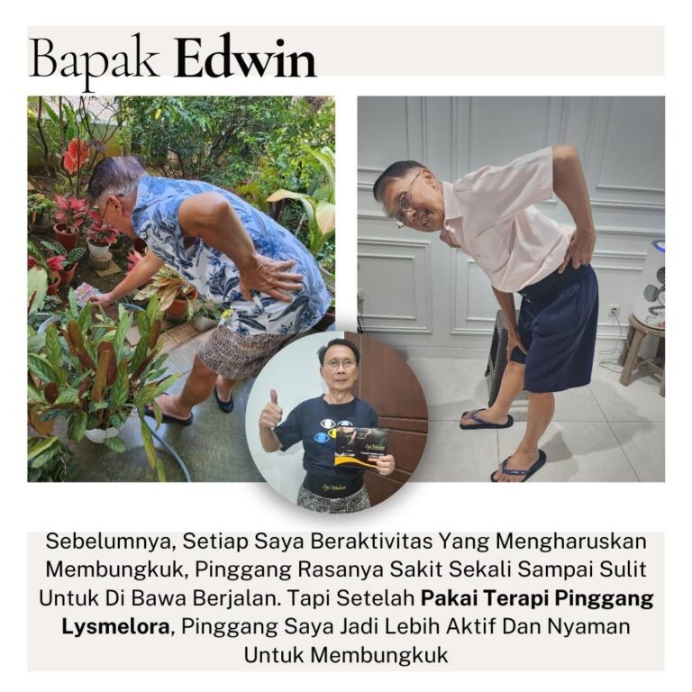 Testimoni Bapak Edwin setelah memakai alat terapi pinggang Lysmelora