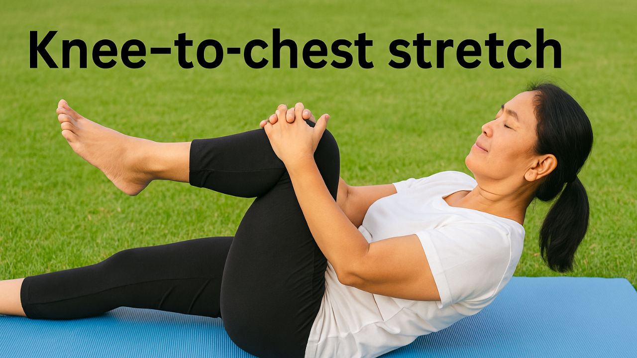Knee-to-chest stretch perenggangan sakit pinggang saraf terjepit