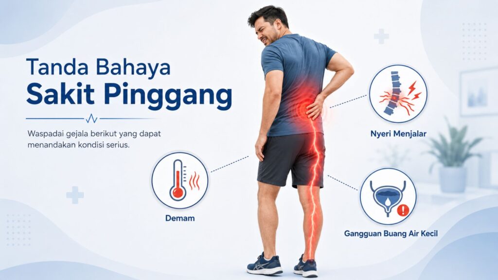 Orang mengalami sakit pinggang dan mempertimbangkan tanda bahaya sebelum memeriksakan diri ke dokter